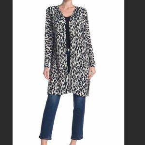 Sweet Romeo‎ Grey Leopard Open Front Cardigan Size Small
